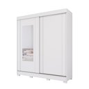 Ver imagem 4 de Guarda-Roupa 183cm 2 Portas de Correr com Espelho e Pés 100% MDF Bonito Espresso Móveis Branco