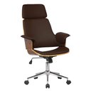 Ver imagem 2 de Cadeira de Escritório Home Office Decorativa Casemiro Pu C/regulagem de Altura Base Giratória Marrom