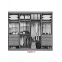 Ver imagem 2 de Guarda Roupa Casal 8 Portas Ripado 8 Gavetas com Pés Daymont - D' Doro Castanho/Off White/Ripado