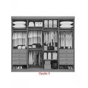 Ver imagem 3 de Guarda Roupa Casal 8 Portas Ripado 8 Gavetas com Pés Daymont - D' Doro Castanho/Off White/Ripado