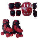 Ver imagem 4 de Patins 4 Rodas Vermelho Com Kit de Proteção Elite Tm:28/31