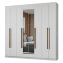 Ver imagem 2 de Guarda-roupa Casal 8 Portas Batentes com Espelho Netuno Madesa Branco/rustic