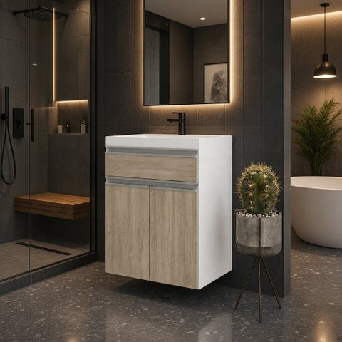 Gabinete de Banheiro 50cm sem Tampo Movel na Caixa