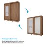 Guarda Roupa 100% MDF 2 Portas de Correr Flex Color Espelho 3 Gavetas e 8 Pés Bonito Espresso Móveis - 7