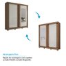 Guarda Roupa 100% MDF 2 Portas de Correr Flex Color Espelho 3 Gavetas e 8 Pés Bonito Espresso Móveis - 15