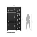 Ver imagem 5 de Guarda-roupa Solteiro 3 Portas 4 Gavetas 100% Mdf Allen 136 Cm - Preto Fosco