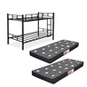 Kit Cama Ferro Aço Beliche +2 Colchão Confortável Solteiro:preto - 1