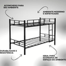 Kit Cama Ferro Aço Beliche +2 Colchão Confortável Solteiro:preto - 3