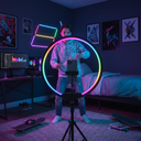 Ver imagem 3 de Animo Shop Luminária Mesa Aro Rgb