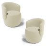 Kit 02 Poltronas Decorativas Aisha Orgânica Suede Bege Claro - Desk Design - 1