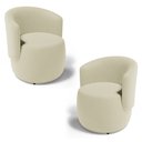 Ver imagem 1 de Kit 02 Poltronas Decorativas Aisha Orgânica Suede Bege Claro - Desk Design