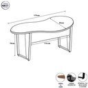 Ver imagem 6 de Mesa para Escritório Orgânica Linear Contemporânea 173cm Macadâmia com Branco F5 Office