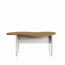 Ver imagem 4 de Mesa para Escritório Orgânica Linear Contemporânea 173cm Macadâmia com Branco F5 Office