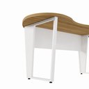 Ver imagem 2 de Mesa para Escritório Orgânica Linear Contemporânea 173cm Macadâmia com Branco F5 Office