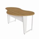 Ver imagem 5 de Mesa para Escritório Orgânica Linear Contemporânea 173cm Macadâmia com Branco F5 Office