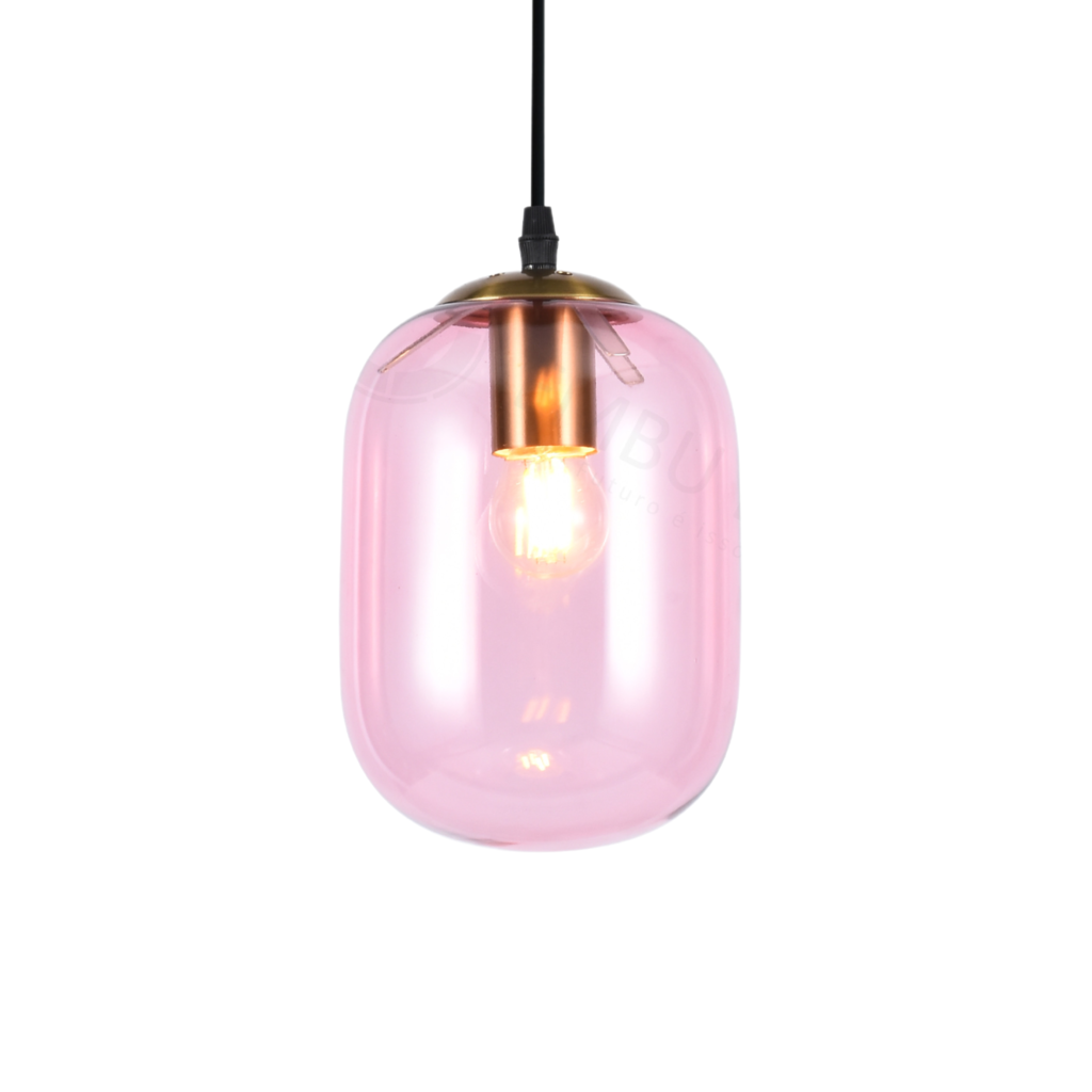 Pendente Glass Champanhe Rose E27 S/lampada - 3