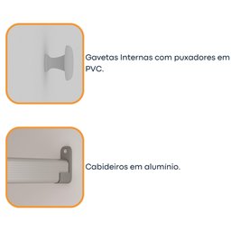 Guarda Roupa Casal com Espelho 3 Portas 6 Gavetas 270cm Milão   - 12