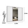 Guarda Roupa Casal com Espelho 3 Portas 6 Gavetas 270cm Milão   - 3
