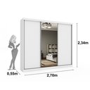 Ver imagem 3 de Guarda Roupa Casal com Espelho 3 Portas 6 Gavetas 270cm Milão