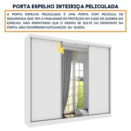 Guarda Roupa Casal com Espelho 3 Portas 6 Gavetas 270cm Milão   - 8