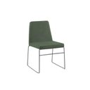 Ver imagem 1 de Cadeira para Sala de Jantar Escritório Estofada Linho Base em Aço Paris Verde/Preto