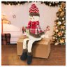 Boneco de Neve Sentado Natal Perna Mole em Tecido 56cm - 1