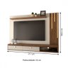 Painel para Tv até 80 Polegadas Laredo com Led 2 Gavetas 1 Prateleira Off White/naturalle - Panorama - 5