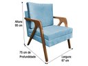Ver imagem 3 de Poltrona Decorativa 1 Lugar Azul Tiffany 18 Itália