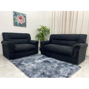 Conjunto de Sofá 2 X 3 Lugares Ref 5014 - Preto Suede