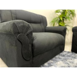 Conjunto de Sofá 2 X 3 Lugares Ref 5014 - Preto Suede - 2