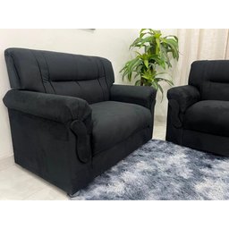 Conjunto de Sofá 2 X 3 Lugares Ref 5014 - Preto Suede - 4