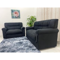 Conjunto de Sofá 2 X 3 Lugares Ref 5014 - Preto Suede - 7