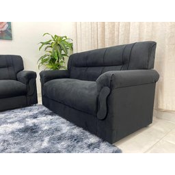 Conjunto de Sofá 2 X 3 Lugares Ref 5014 - Preto Suede - 3