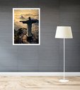Ver imagem 2 de Quadro Decorativo Rio de Janeiro Cristo Redentor - 70x50cm:moldura Branca