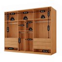 Ver imagem 4 de Guarda-Roupa Casal 100% MDF 6 Portas e 6 Gavetas com Pés França Marrom/Marromle