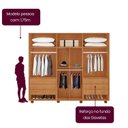 Ver imagem 6 de Guarda-Roupa Casal 100% MDF 6 Portas e 6 Gavetas com Pés França Marrom/Marromle
