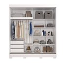 Ver imagem 4 de Guarda-Roupa 183cm 2 Portas de Correr com Pés 100% MDF Bonito Espresso Móveis Branco