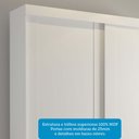 Ver imagem 6 de Guarda-Roupa 183cm 2 Portas de Correr com Pés 100% MDF Bonito Espresso Móveis Branco