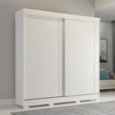 Ver imagem 1 de Guarda-Roupa 183cm 2 Portas de Correr com Pés 100% MDF Bonito Espresso Móveis Branco