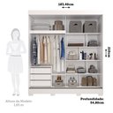 Ver imagem 5 de Guarda-Roupa 183cm 2 Portas de Correr com Pés 100% MDF Bonito Espresso Móveis