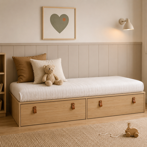 Cama Infantil com 2 Gavetas Solteiro Linha Join Quater Móveis