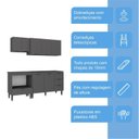 Ver imagem 5 de Cozinha Completa Modulada 4 Peças 7 Portas 4 Gavetas Yescasa Cinza/Grafite