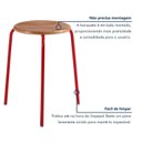 Ver imagem 5 de Kit 2 Banquetas para Cozinha com Base de Aço Cumbuca Vermelho/Nature