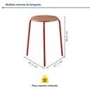 Ver imagem 3 de Kit 2 Banquetas para Cozinha com Base de Aço Cumbuca Vermelho/Nature