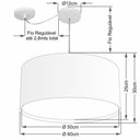 Ver imagem 2 de Lustre Pendente Cilíndrico com Desvio Md-4311 Cúpula em Tecido 60x30cm Rustico Bege - Bivolt