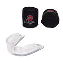 Ver imagem 5 de Kit Luva de Boxe Muay Thai - Naja Black Preto/vermelho + Bandagem+bucal:14/preto/vermelho