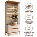 Ver imagem 3 de Cristaleira de Vidro com LED 100% MDF Adhalia Off White / Jequitibá Lukaliam