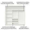 Ver imagem 6 de Guarda-roupa Casal Madesa Austin 4 Portas de Correr 3 Gavetas