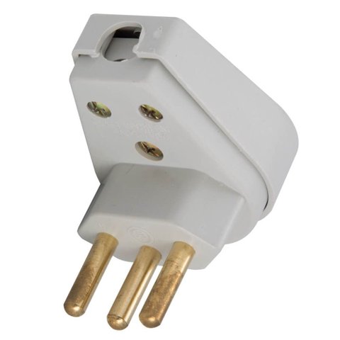 Plugue Angular Cinza 2P+T de 20 Ampères e 250 Volts - 57401114 - Tramontina