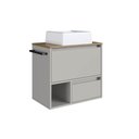 Ver imagem 2 de Gabinete Banheiro com Cuba 1 Porta 1 Gaveta Toalheiro 60cm Suspenso Multimóveis Crpro-BAL016 Mel/